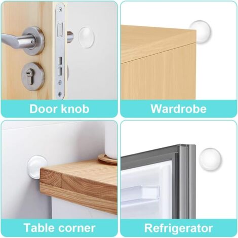 Lot De 12 Butoirs De Porte Autocollants - Transparents