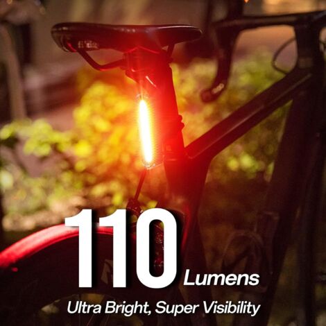 Feu Arrière Vélo DONPEREGRINO B2 110 Lumens – 5 Modes Rouge/Bleu, USB-C, Étanche IPX4