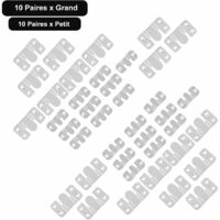 KiKiHong 10 Paires Crochet Pour Cadre Photo Et Meubles - Support Encastré Invisible Argent