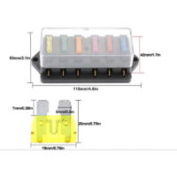 Boîte à Fusibles 4 Voies étanche - 12V-48V - Avec 10 Fusibles à Lame - Pour Voiture, Bateau