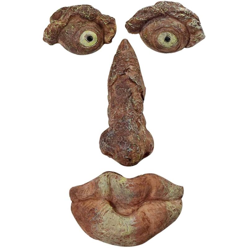 Sculpture Arbre Avec Visage – Décoration Jardin Extérieur En Résine – 24,6x14,1x6 Cm – Pour Halloween
