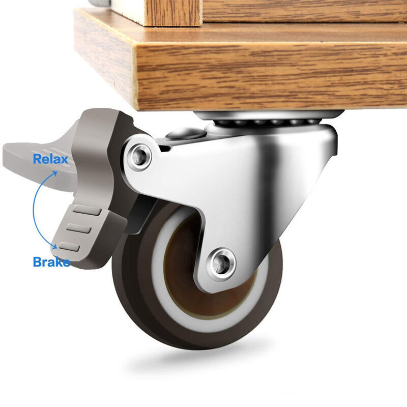 DBREAKS Roulettes Pivotantes 150 Mm - 4 Pièces (2 Avec Frein) - Capacité 400 Kg/roue - Pour Chariot & Meuble Lourd