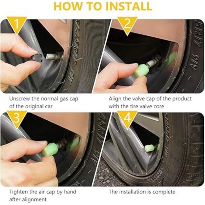 LSYYSL Lot De 8 Bouchons De Valve De Pneu Lumineux