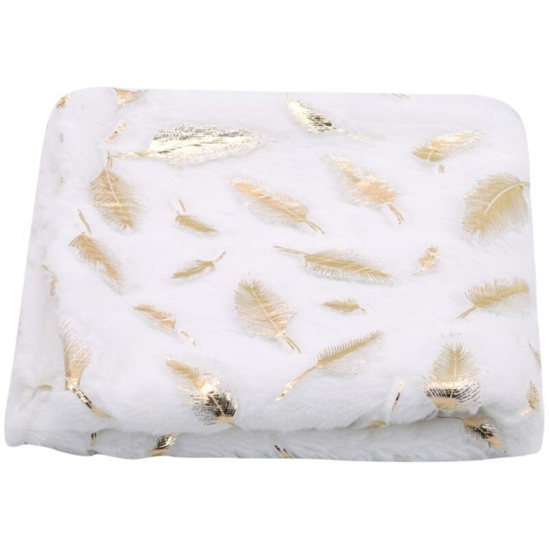 2 Housses De Coussin 45x45cm Doré à Plumes - Tissu Doux Type Fourrure, Décoration Salon Chambre, Blanc