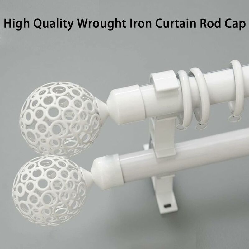 ECESLENT Lot de 2 embouts de tringle à rideaux en métal - Embout cylindrique - Embouts de tringle à rideau - Embout pour tringle à rideau de 28 mm - Barre romaine