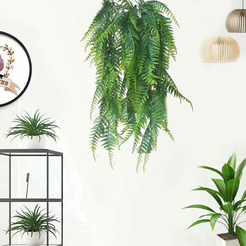 2 Plantes Artificielles Tombantes Avec Pots - Lierre Faux Pour Décoration Intérieur Extérieur - Balcon, Mur, Bureau