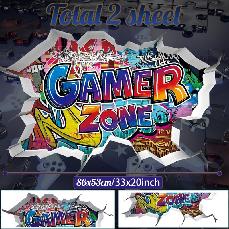 Lot De 3 Posters Gamer Sans Cadre MUWAK - 30,5x40,6 Cm, Décoration Murale Chambre Jeu, Salon, Cadeau Pour Joueurs