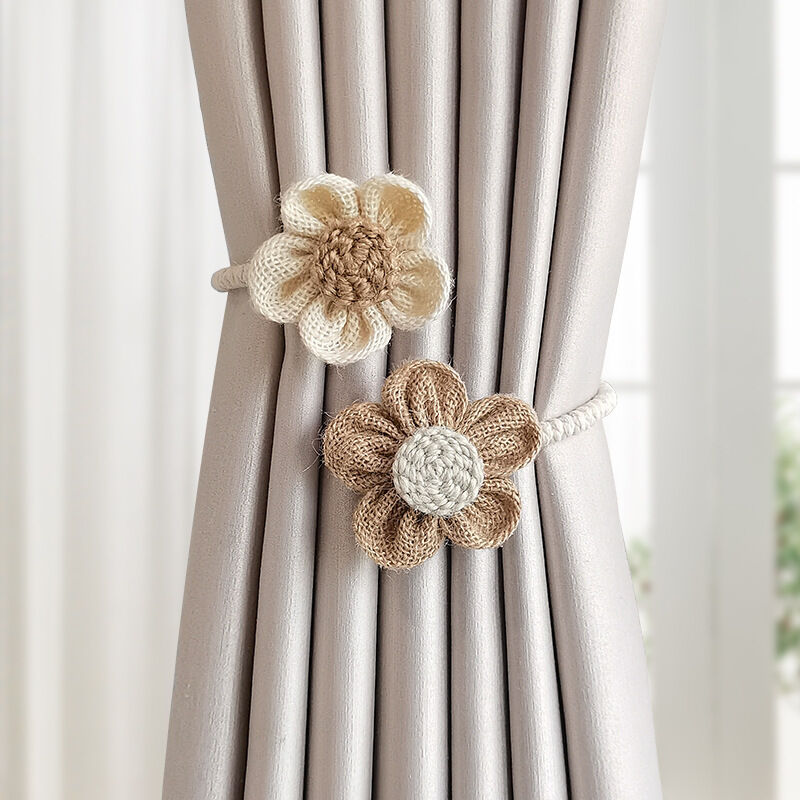 Lot De 4 Embrasses De Rideau En Coton Tissé Main – Style Rustique, Attaches Naturelles Pour Fenêtres Et Portes