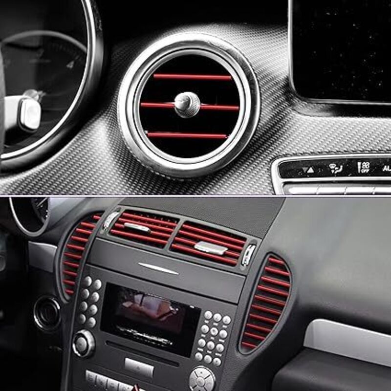 Flaconi 20PCS Bandes DéCoration De Sortie D'Air De Voiture,voiture accessoires interieur,Bande Décorative pour Climatiseur de Voiture,Bande D'AéRation pour bouches d'aération(Argent