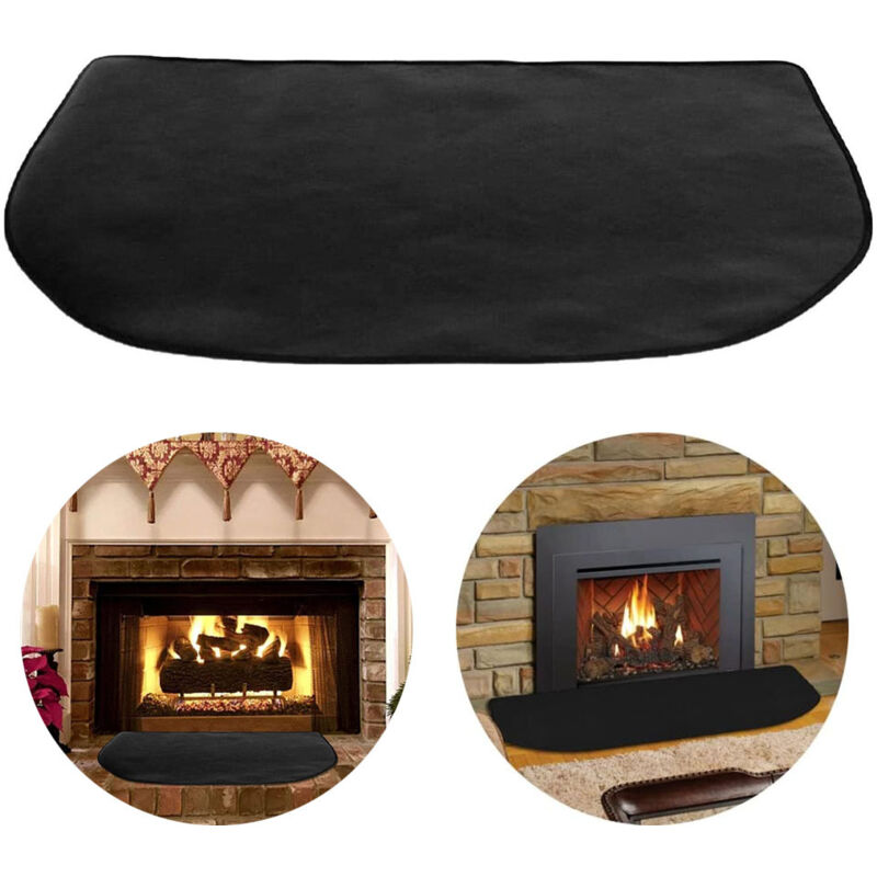Tapis De Protection Ignifuge Antidérapant Pour Cheminée Et Poêle - 4 Tailles Disponibles - Fibre Polyester, Dos PVC Imperméable - 8