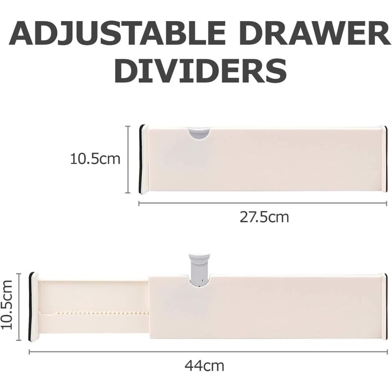 Vtopmart – Lot De 6 Séparateurs De Tiroir Réglables De 10,2 Cm De