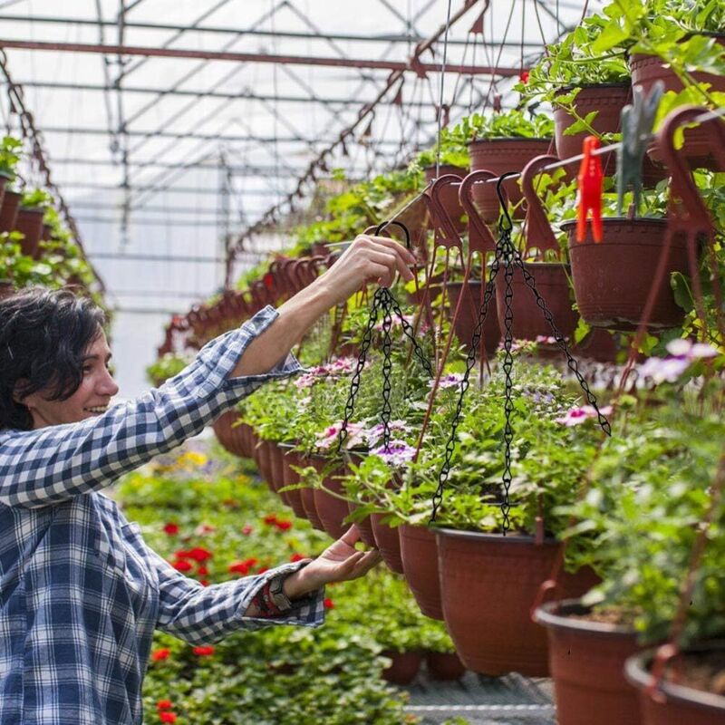 Suspension Pour Plantes Kadax - Support Métal 3 Torons 55 Cm Argenté Pour Pots Suspendus