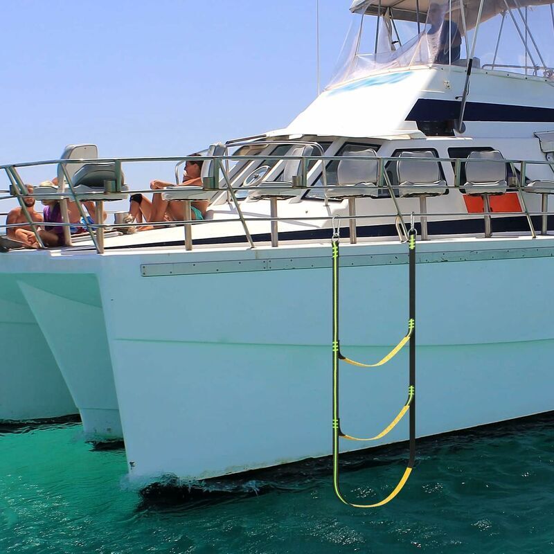 Échelle De Corde Pour Bateau - 60x10 Pouces - Port 200 Kg - Nylon + éponge Antidérapante - 7