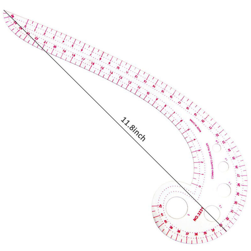 Set De 4 Règles Couture Courbes Métriques - Règle Virgule Triangle Manche - Outils Patronnage