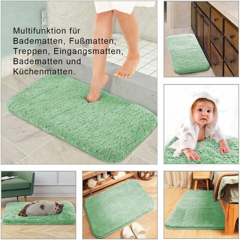 Tapis De Bain Floral En Microfibre 40x40 Cm - Antidérapant, Haute Absorption, Lavable En Machine - Pour Salle De Bain, Chambre, Cuisine