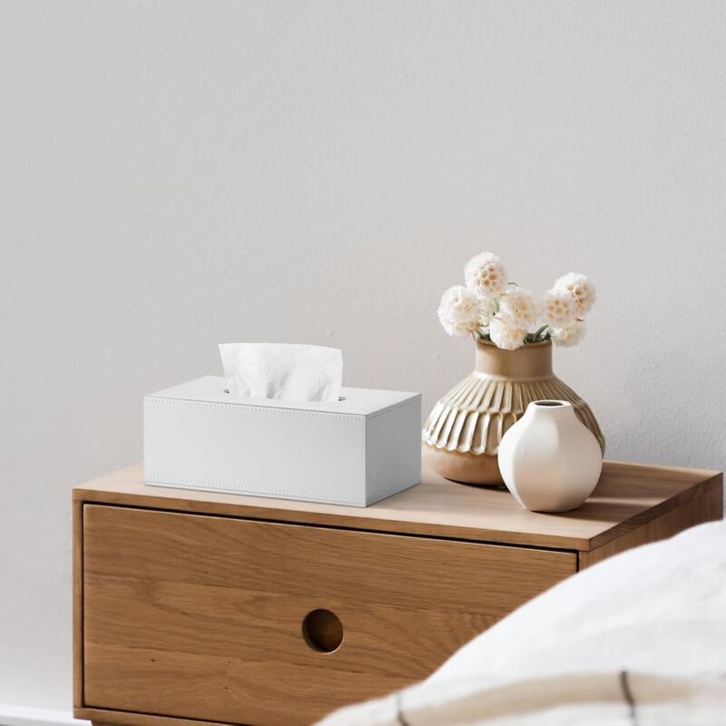 Housse Boîte à Mouchoirs En Cuir PU - Range-Serviettes Élégant Pour Maison, Bureau Ou Hôtel
