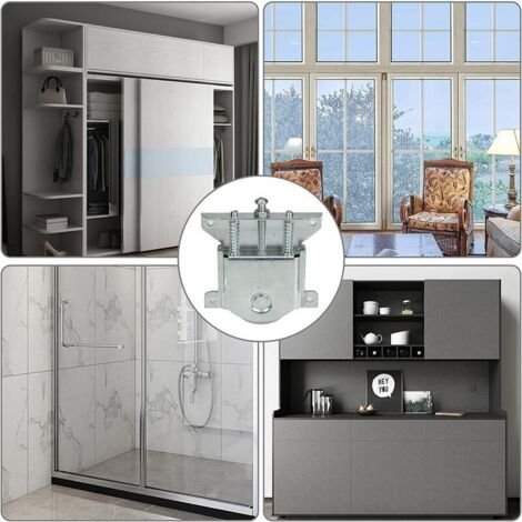Lorsoul 2pcs / Set coulissante Armoire Porte Rouleau Meubles en métal