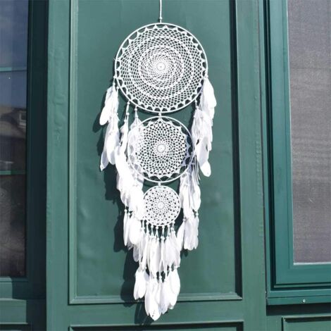 PATIKIL 7.3 Pouces Anneaux Attrape-Rêves, 12 Pièces Cerceaux Ronds en Plastique Macramé Pour Décoration Murale Maison Voiture DIY Artisanat Mariage, Blanc
