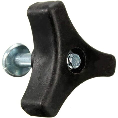 Lot de 2 poignées triangulaires pour tondeuse à gazon (noir), vis, écrou, boulon - Pièces de rechange pour outils de jardinage - Accessoires pour machine à gazon/tondeuse à gazon Honda (1/5)