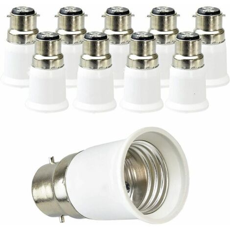 10 pièces, matériau PBT blanc résistant aux hautes températures b22 baïonnette à e27 adaptateur de douille à vis