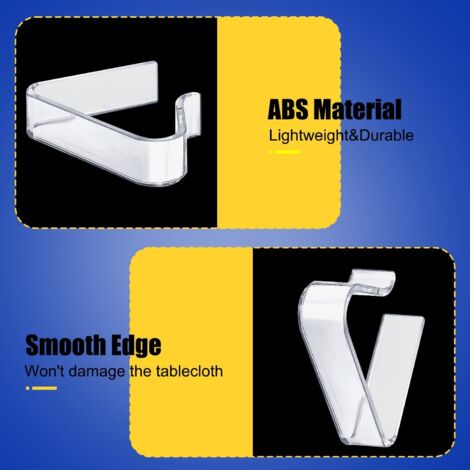 12 Pinces à Nappe Transparentes – Fixation Anti-vent Pour Tables De 3,5 à 5 Cm – Idéal Mariage, Repas, Extérieur