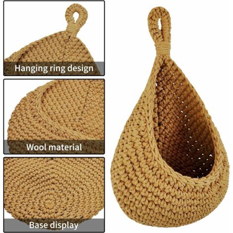 CHmiss Panier Suspendu Boho En Jute Tressé – Corbeille Fruits & Légumes Mural, Rangement Cuisine Éco