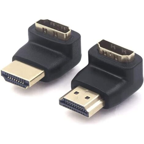 Predators 4k Adaptateur HDMI Coudé 90° Mâle/Femelle - Compatible 4K, 3D, ARC - Noir Adaptateur Hdmi Coude