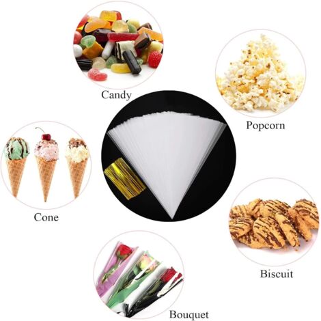 Sachets Cellophane Transparents 7x30cm Pour Bougies Et Cadeaux - 100pcs Avec Liens Et Étiquettes, Idéal Boulangerie Bonbons Chocolats