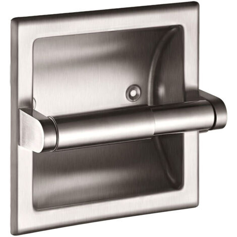 Porte-papier Toilette Argent Encastrable en Acier Inoxydable Porte Rouleau de Papier pour WC Salle de Bain Cuisine