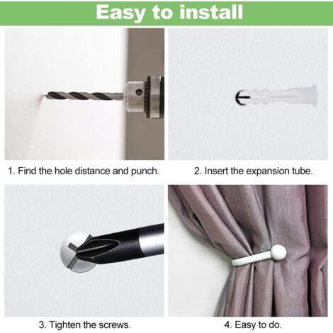 2 Embrasses Pour Rideaux En Métal Doré Avec Boule Cristal - Fixation En U Pratique Pour Fenêtre Ou Douche