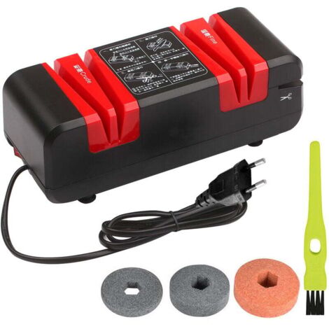 Electrique Affuteur Multifonctions Automatique Affuteurs Cut Avec Bevel Brut Et Des Beaux-Grooves 15 Degres, Avec Brosse Et 3 Meule Replaceable, Noir (1/5)