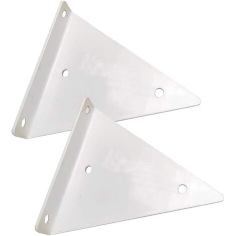 Lot De 2 Supports D'étagères Triangulaires Flottants En Métal (blanc), Support Mural, Support