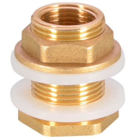 4 Pièces G3/4 Laiton Réservoir d'eau Tuyau d'eau Raccord Adaptateur Robinet Douille de Seau à Pluie Douille de Réservoir en Laiton pour Robinet Seau de Pluie Réservoir d'eau (1/5)