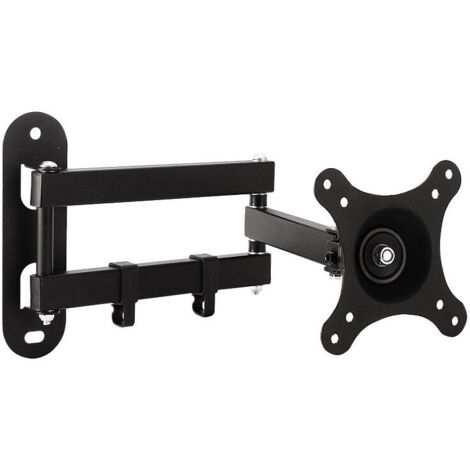 Support TV Mural pour Moniteur et Télévision Plat/Incurvé de 10-32 Pouces, Rotation à 360° Inclinaison 15°, VESA 75x75 / 100x100mm jusqu'à 15 kg