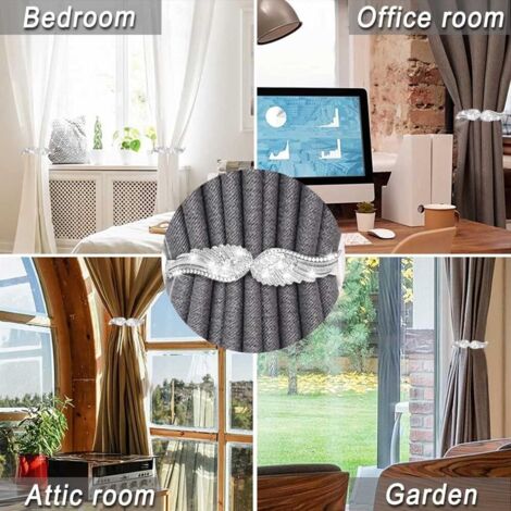 Lot De 4 Embrasses De Rideaux – Couleur Noire, Design Simple Et Fonctionnel
