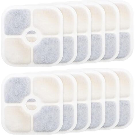 Linghhang – Filtres de fontaine à eau 12 pièces – Charbon actif pour Catit PIXI 43717 – Purification optimale – Dimensions 12,4 x 12,4 cm