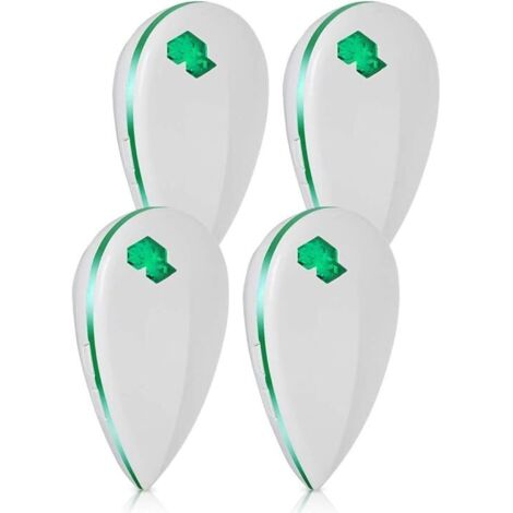 Répulsif Ultrasons Moustique Lot de 4 Anti Moustique Intérieur Répulsif Électronique Insectes Repulsif Ultrason Souris pour Rongeurs, Moustique, Cafard -100% Inoffensif (1/5)