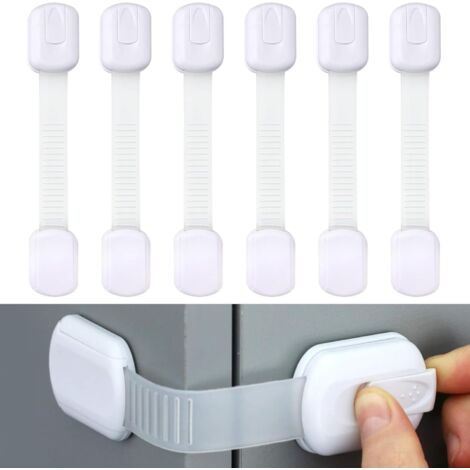 Kit De 8 Serrures De Sécurité Enfant Sans Perçage - Adhésif 3M Puissant - Longueur Réglable 11-20 Cm - Pour Armoires, Tiroirs, Frigo