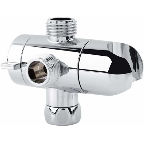 3 voies Inverseur Bras de douche pour douchette Combo Pomme de douche monté Vanne Fix Support de salle de bain (1/5)