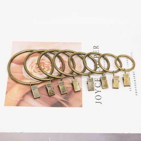 Lot de 12 Anneaux de Douche en Métal Noir, Double Glissement, Bronze Huilé, Pour Rideaux et