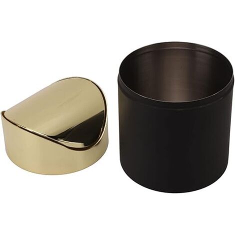 Mini Poubelle De Bureau Métal Doré En Forme D'Œuf - Acier Inoxydable 18/10 Avec Couvercle Basculant