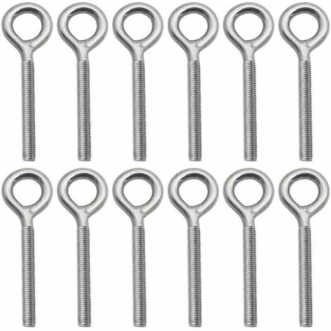 Linghhang – Lot de 12 boulons à œil M5 en acier inoxydable 304 – Longueur 59 mm – Résistant à la rouille – Pour équipements extérieurs (1/5)