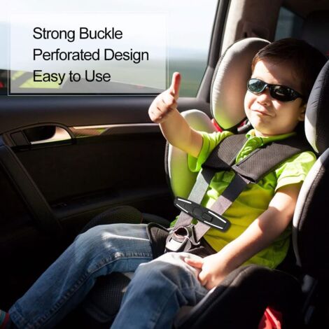 Clip De Sécurité Pour Ceinture Siège Auto Bébé - Plastique ABS Noir - 15.8x4.6 Cm - Double Verrouillage - Compatible Poussette, Chaise Haute - 6