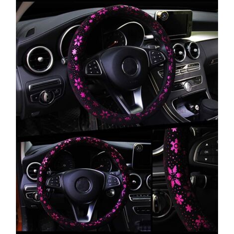 Housse De Volant Papillon Violet Femme - Tissu Universel 15 Pouces Antidérapant Pour Voiture