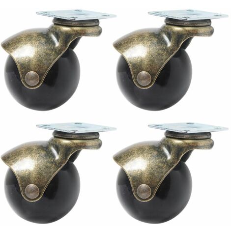 4 Pcs Roulettes Bronze à Billes pour Meubles Roue à Boule pour Meubles Diamètre 40mm (1/5)
