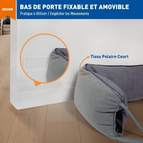 Boudin De Porte Beautissu - 130 Cm - Isolation Anti-froid Et Anti-bruit - Gris Clair - Poser, C'est Tout !