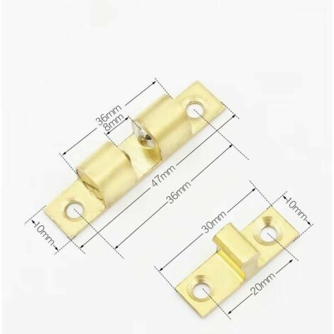 10 Pcs Fermeture à Bille Laiton 3mm - Tiroir, Placard, Armoire - Uxcell