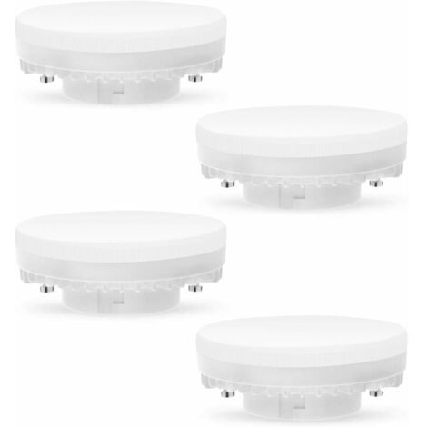 Ampoule LED GX53 7 W 3000 K, blanc chaud, éclairage Gx53 non variable, sans scintillement, remplace l'ampoule halogène 50 W GX5.3 ou ampoule CFL 9 W 13 W, 560 lumens, angle de 120 degrés, lot de 4 (1/4)