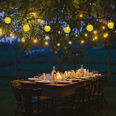 Guirlande Lumineuse Solaire Extérieure,7M 50 LEDs 8 Modes