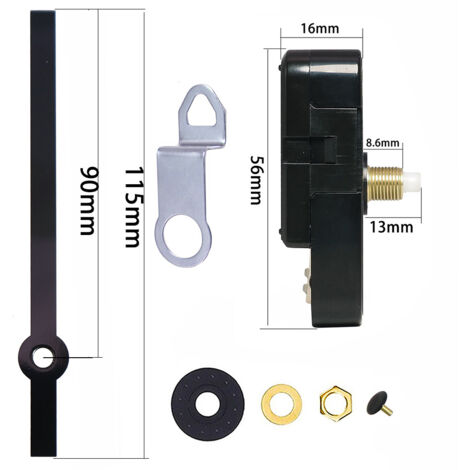 Kit Mécanisme Horloge à Quartz Couple élevé - 2 Mouvements + Aiguilles - Arbres 16 Mm Et 22 Mm - Pour DIY Et Réparation